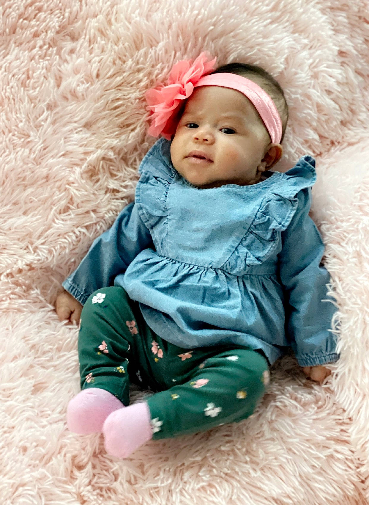 Jazlyn joined the competition — help win amazing prizes! baby, baby_toddler_clothing, cap, cheek, child, christmas, comfort, eye, happy, head, headgear, headwear, iris, linens, person, pink, sitting, skin, sleeve, smile