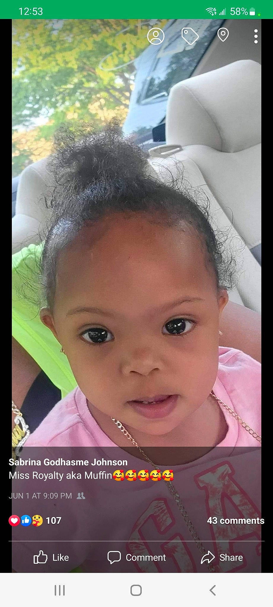 Royalty joined the competition — help win amazing prizes! baby, cheek, child, eyelash, flash_photography, happy, iris, lip, magenta, nose, person, photo_caption, portrait_photography, selfie, smile, toddler