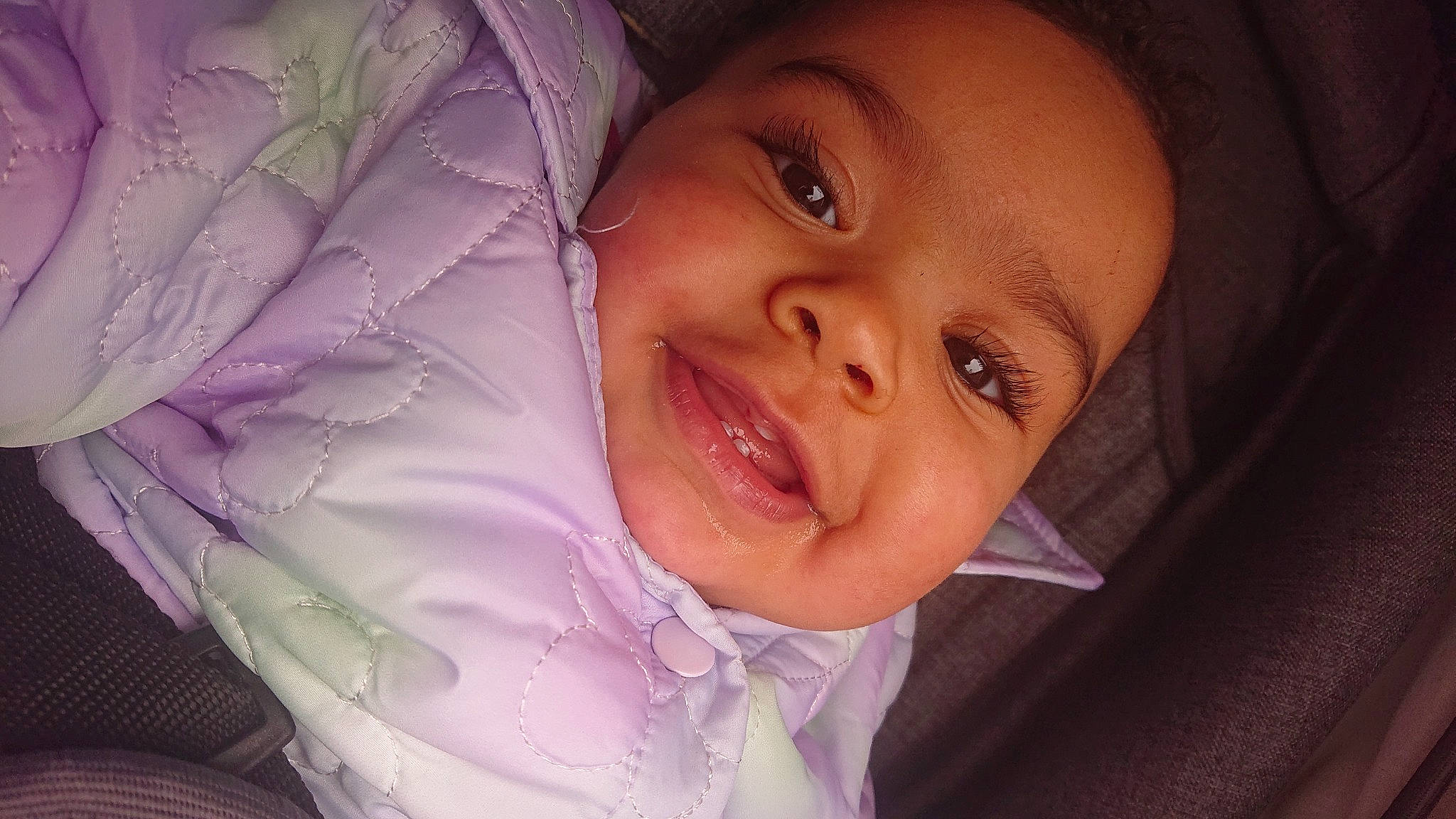 Diana joined the competition — help win amazing prizes! baby, cheek, child, event, eye, eyebrow, eyelash, fashion_accessory, flash_photography, happy, iris, lip, mouth, nose, person, purple, skin, smile, toddler, tooth