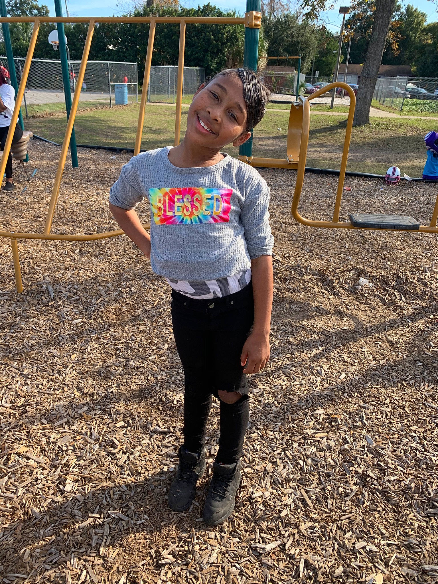 Ashanti joined the competition — help win amazing prizes! child, community, fun, grass, headwear, joy, leisure, person, plant, playground, recreation, shorts, smile, soil, style, t_shirt, tree, vacation