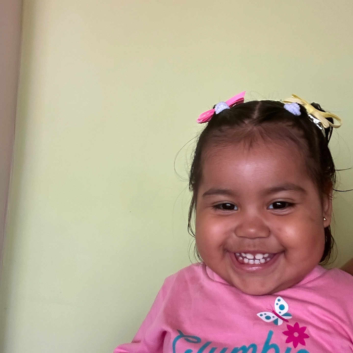 Valerie Juela is registered to the contest to win money with this photo: accessories, bodypart, child, clothing, earring, face, female, girl, happy, head, jewelry, laughing, mouth, person, photography, portrait, shirt, smile, t_shirt, teeth