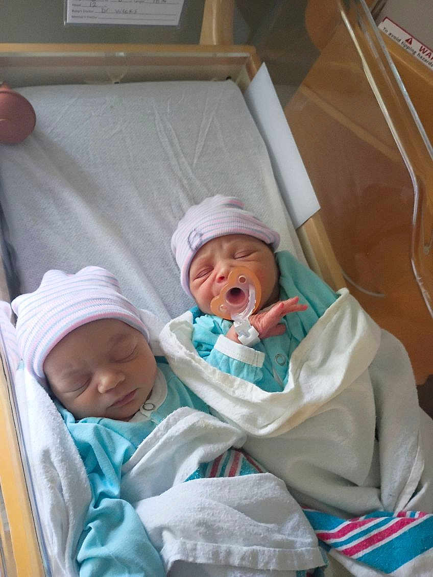 De'Naja De'nae Hines joined the competition — help win amazing prizes! baby, newborn, twins, hospital, bassinet, swaddle, blanket, hat, pacifier, sleeping, infant, crib, hospital_bed, nursery, pacifier_clip, healthcare, adorable, cute, cozy, bedding