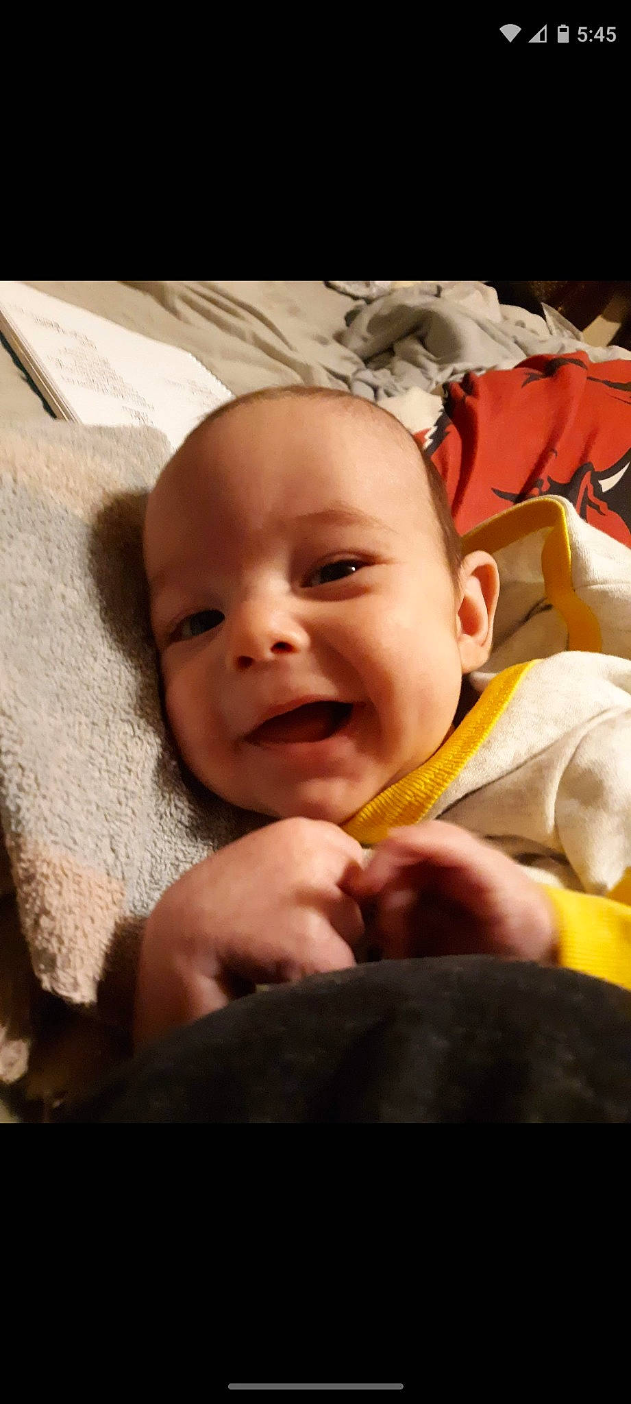 Christopher joined the competition — help win amazing prizes! baby, baby_laughing, baby_toddler_clothing, cheek, child, comfort, finger, fun, gesture, happy, iris, laugh, lip, mouth, nose, person, skin, smile, thumb, toddler