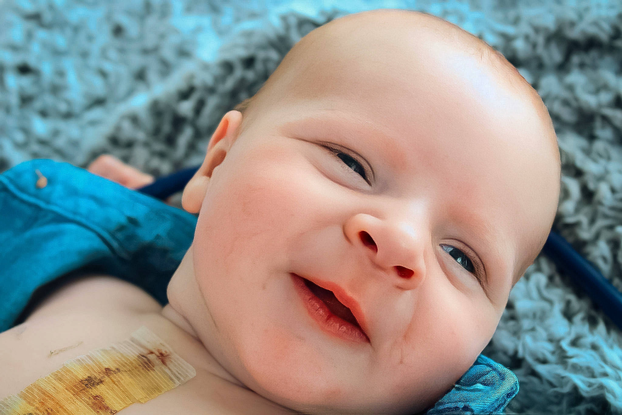 Paxton joined the competition — help win amazing prizes! baby, blue, cheek, child, eyelash, finger, fun, grass, happy, laugh, leisure, lip, nose, pattern, people_in_nature, person, portrait_photography, sitting, skin, smile