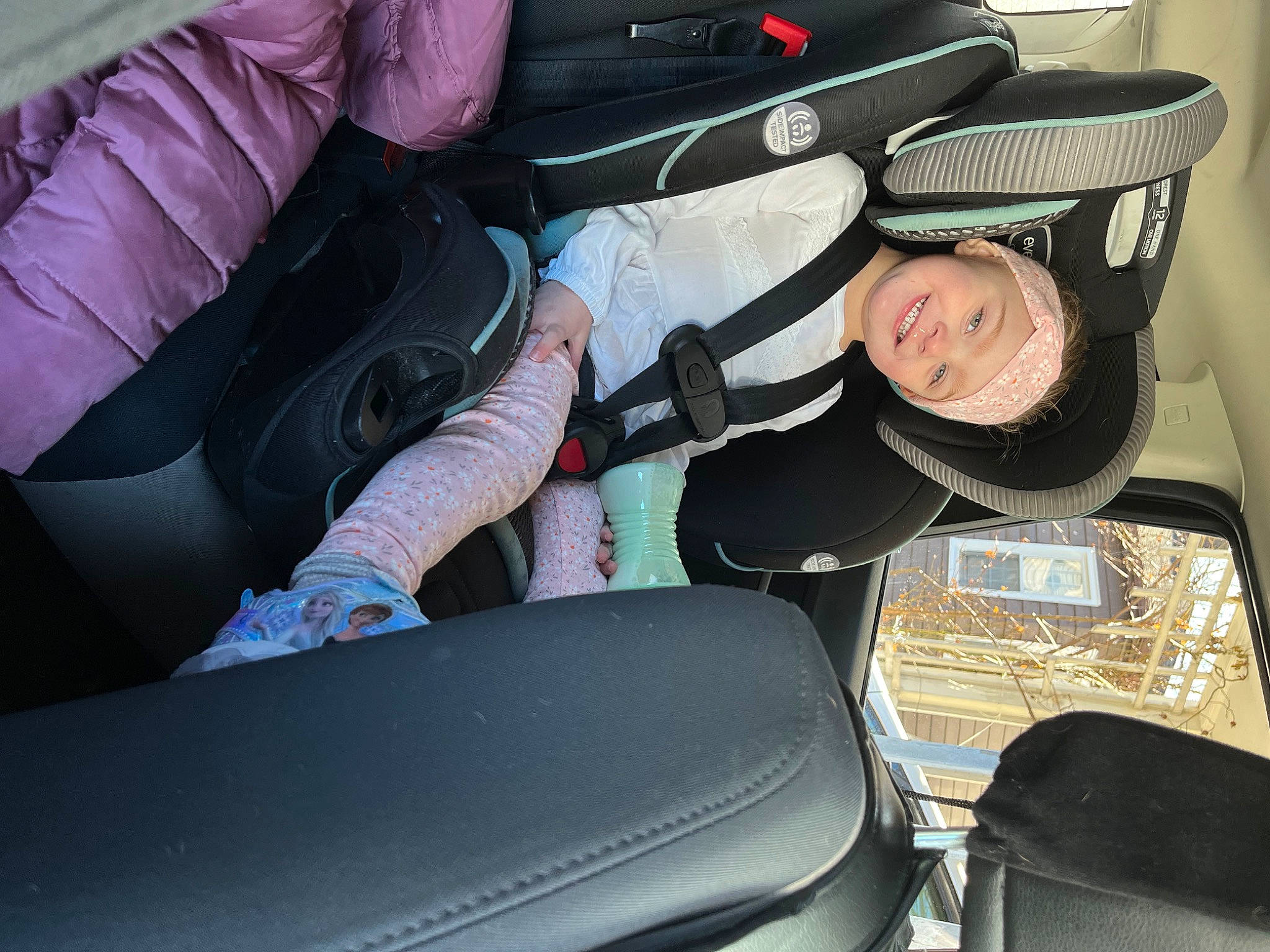 Khaleesi is registered to the contest to win money with this photo: auto_part, automotive_design, automotive_exterior, automotive_window_part, car, car_seat, car_seat_cover, comfort, family_car, hat, head_restraint, headwear, joy, luxury_vehicle, mode_of_transport, motor_vehicle, person, personal_luxury_car, seat_belt, smile