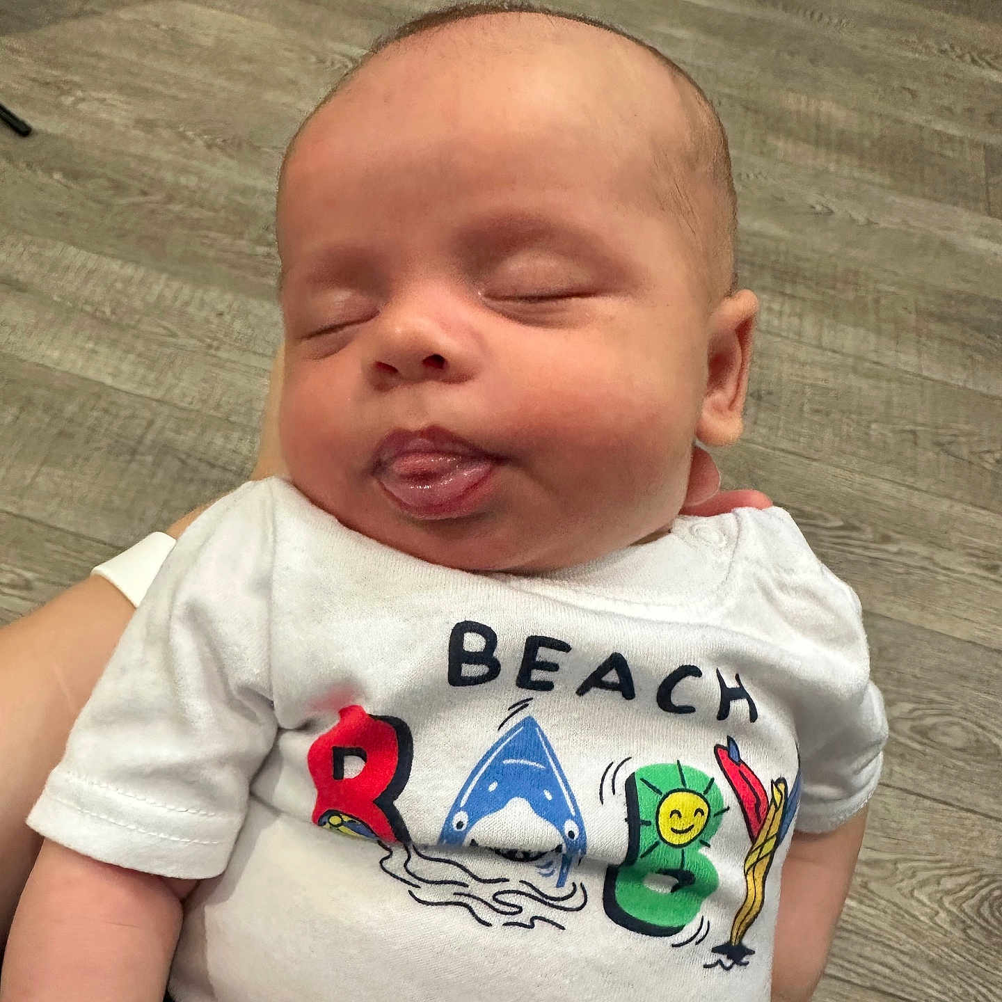 Carter joined the competition — help win amazing prizes! accessories, baby, clothing, face, frown, head, jeans, jewelry, necklace, newborn, pants, person, photography, portrait, sad, shirt, skin, sleeping, sleeve, t_shirt
