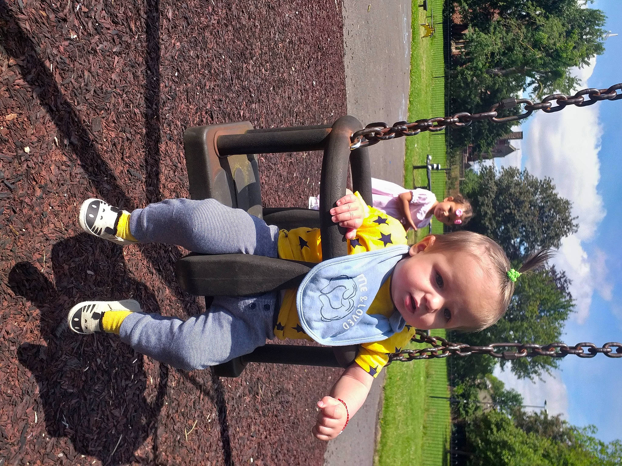 Aris joined the competition — help win amazing prizes! baby, child, cloud, fun, grass, happy, leaf, leisure, outdoor_play_equipment, person, plant, play, recreation, shoe, sky, smile, sneakers, spring, toddler, tree