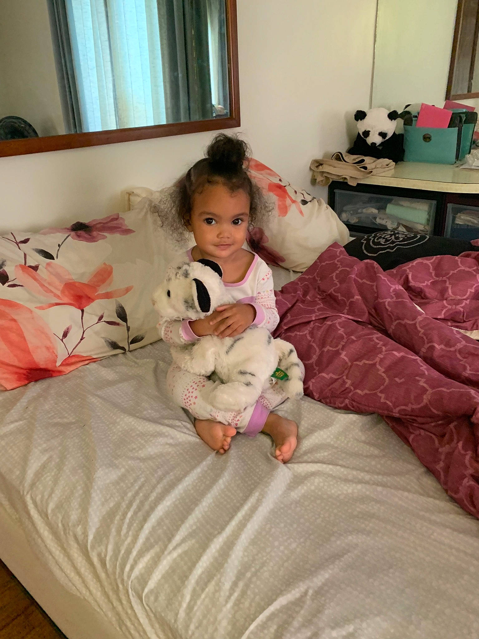 Abbigail is registered to the contest to win money with this photo: baby, bed, bed_sheet, bedding, bedroom, bedtime, child, comfort, companion_dog, furniture, linens, person, room, textile, toddler