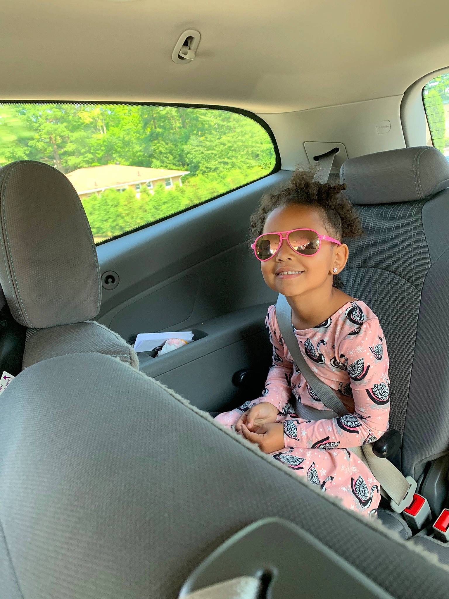 Annalise joined the competition — help win amazing prizes! auto_part, car, car_seat, car_seat_cover, driving, family_car, head_restraint, joy, person, seat_belt, vehicle, vehicle_door