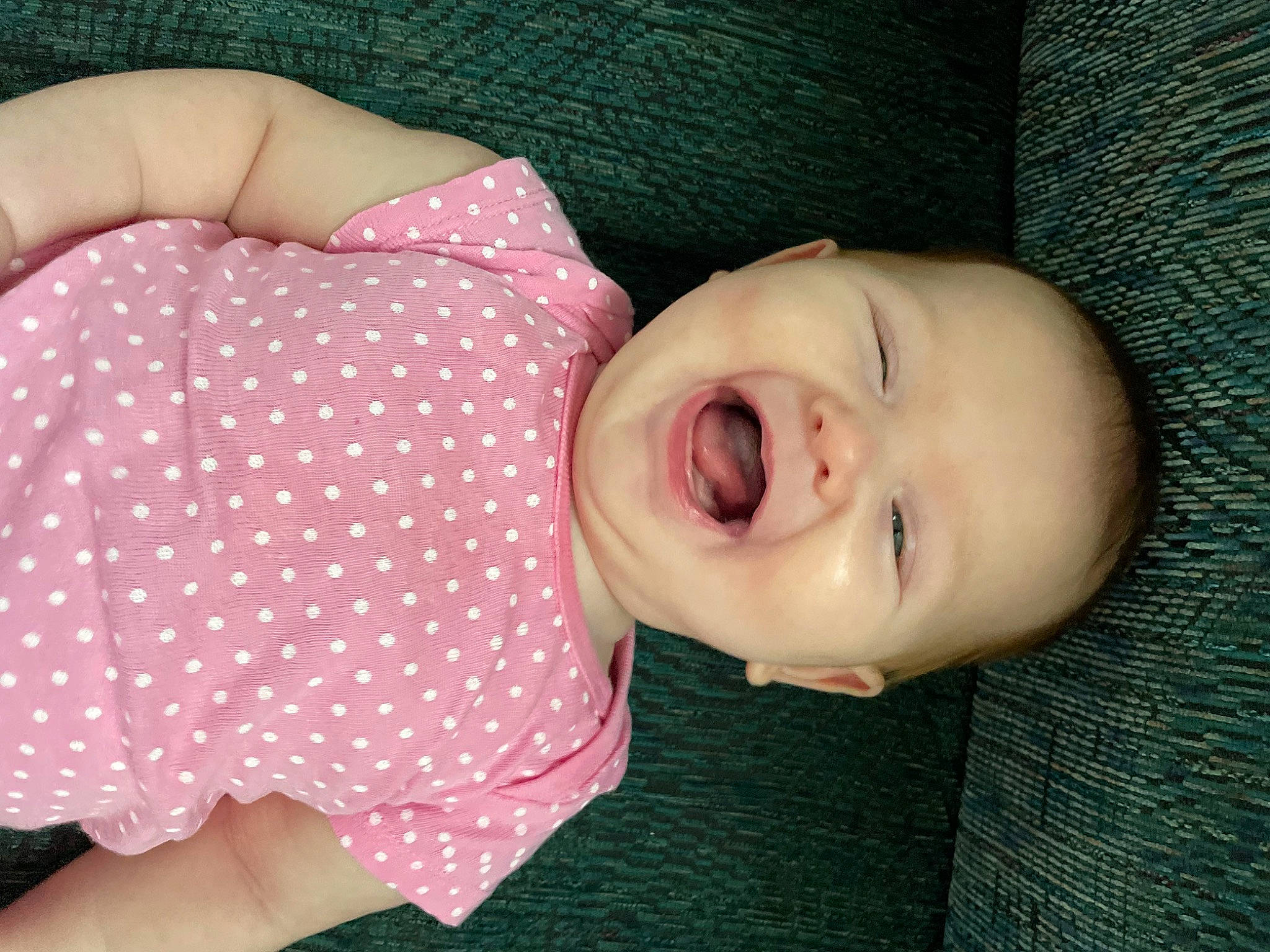 Huntley joined the competition — help win amazing prizes! baby, baby_toddler_clothing, cheek, child, comfort, facial_expression, finger, hand, head, human_body, lip, nail, nose, person, pink, product, skin, sleeve, smile, textile