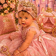 Rowah joined the competition — help win amazing prizes! baby, bracelet, carriage, castle, child, cute, decorations, fairy_tale, headband, indoor, jewelry, pink_dress, pink_rug, portrait, princess, scepter, smiling, soft_lighting, sparkle, tiara