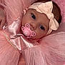 Shelsy participe au concours pour gagner de l'argent avec cette photo : baby, pink, pacifier, headband, bow, blanket, tulle, dress, infant, cute, portrait, child, soft, fabric, closeup, skin, small, laying, indoors, person