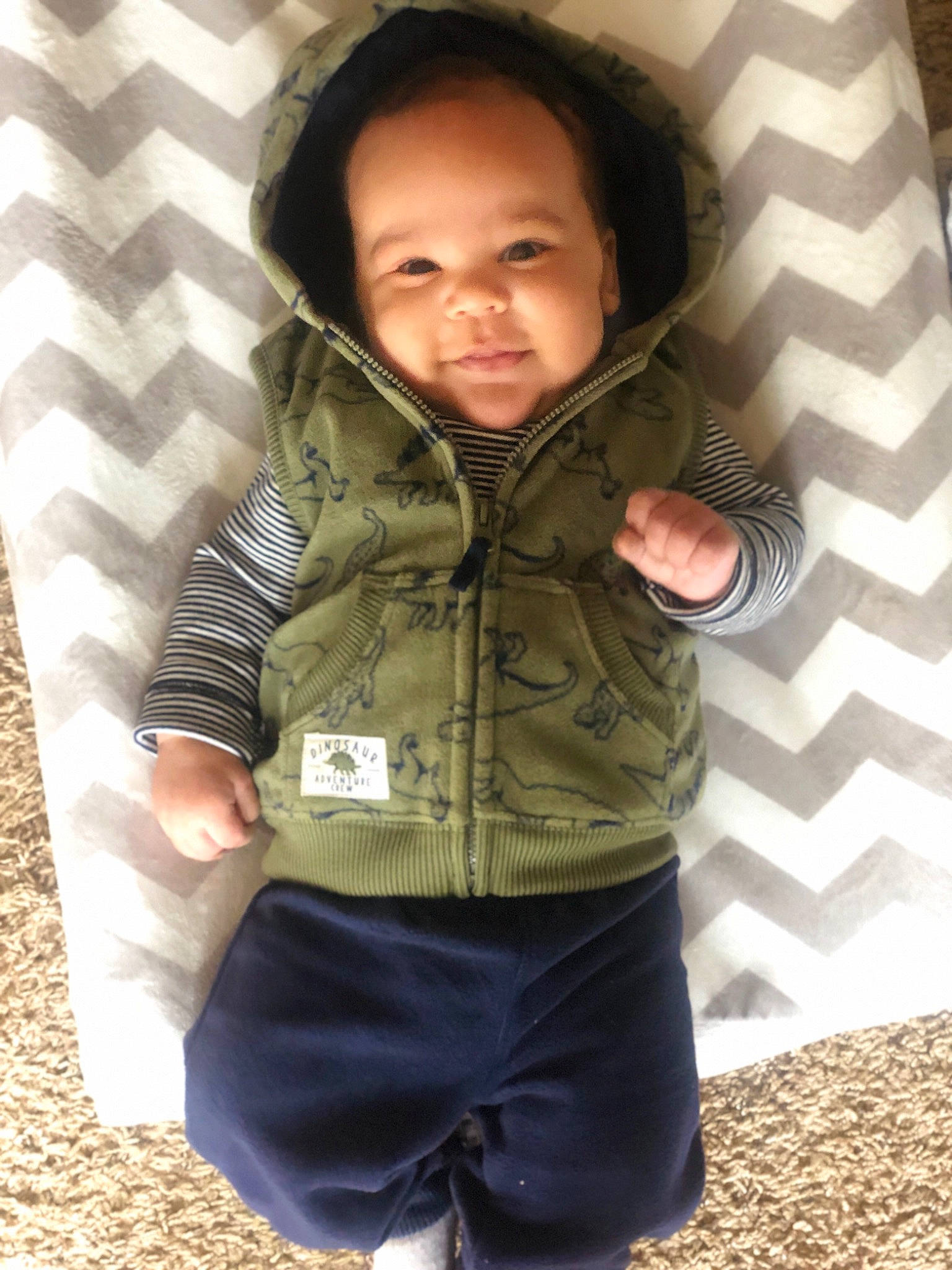 Tristen joined the competition — help win amazing prizes! boy, child, jacket, jeans, outerwear, person, product, toddler