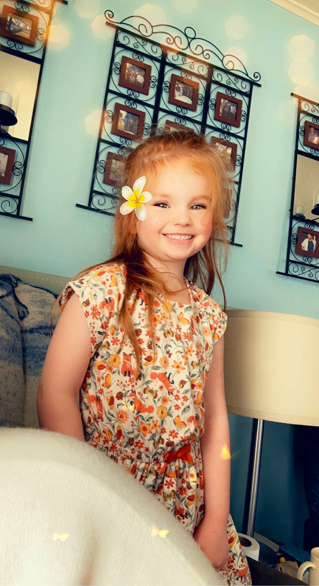 Kinsley joined the competition — help win amazing prizes! art, blond, chair, child, comfort, event, fashion_design, fun, happy, joy, leisure, party, pattern, person, picture_frame, plate, room, sitting, smile, t_shirt