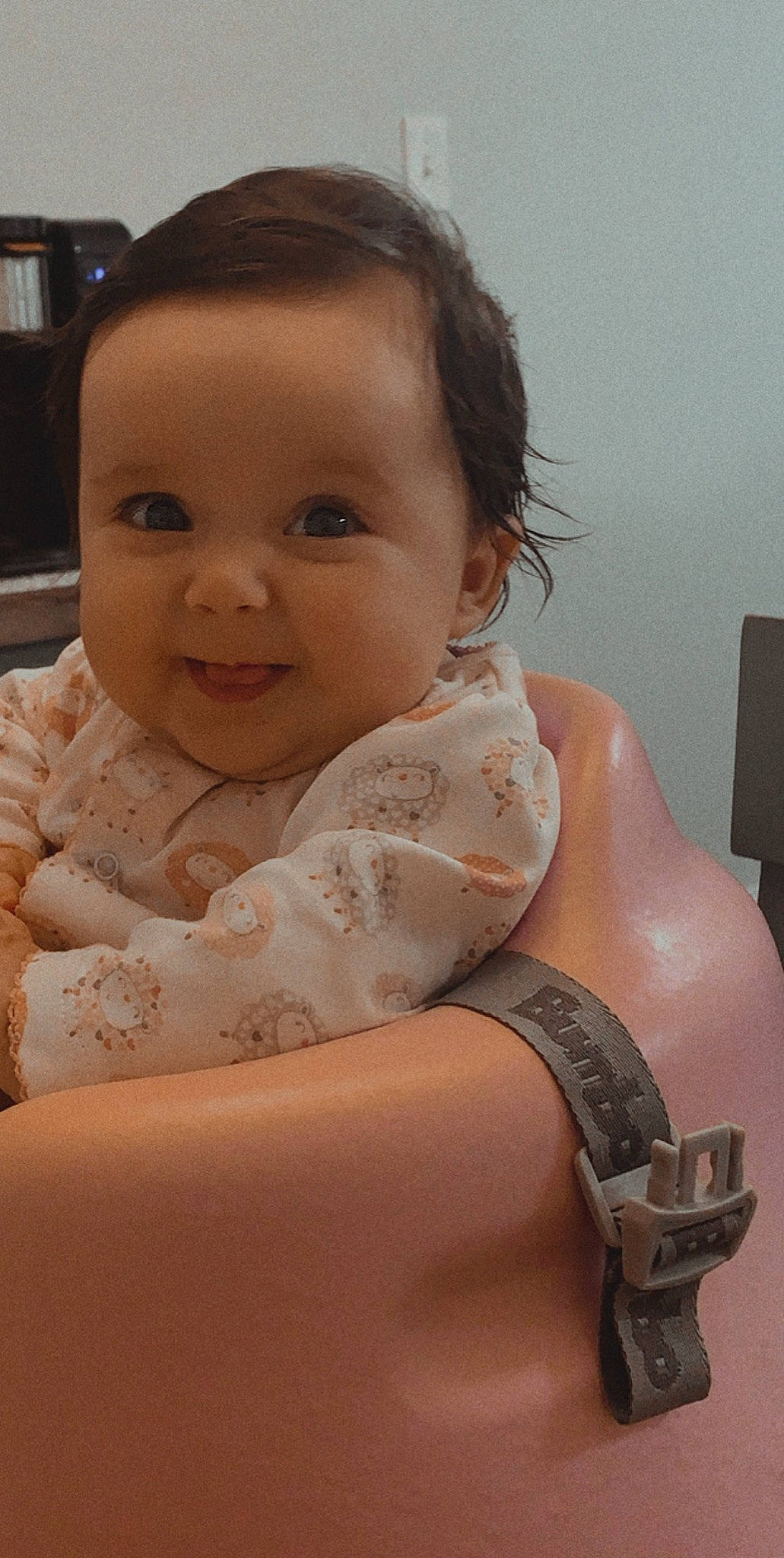 Berkley is registered to the contest to win money with this photo: arm, baby, cheek, child, chin, eye, face, finger, head, lip, neck, nose, person, skin, smile, thumb, toddler