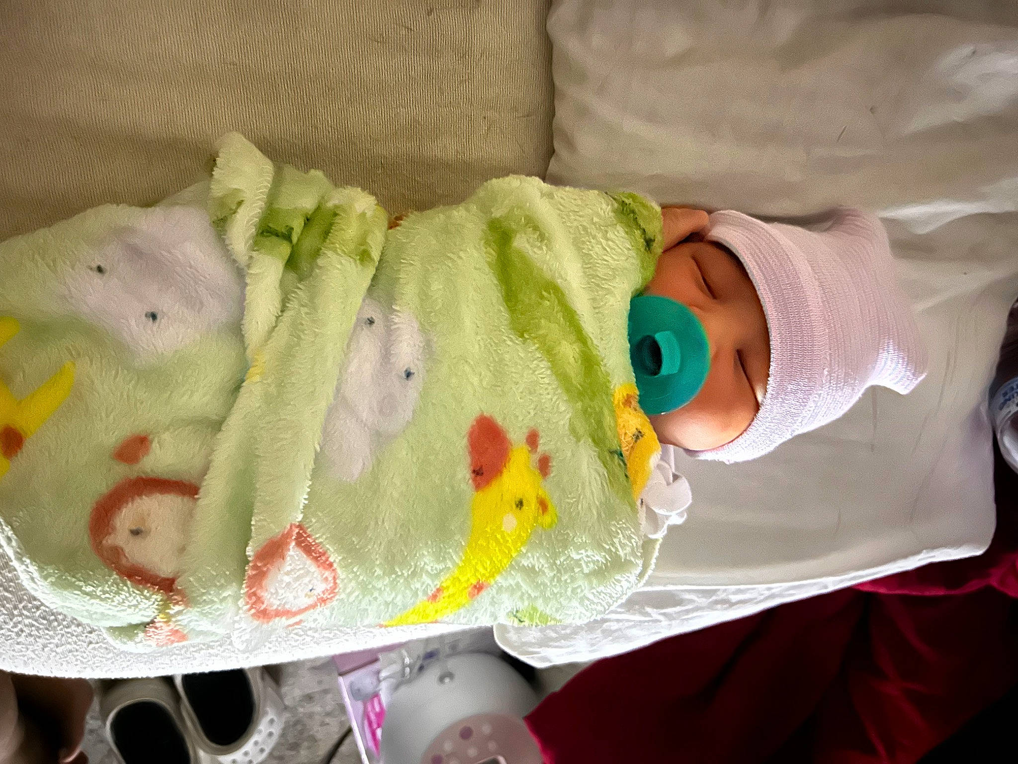 Emonie is registered to the contest to win money with this photo: baby, baby_products, baby_toddler_clothing, baby_toys, child, comfort, fur, goggles, hat, linens, person, plush, room, stuffed_toy, sunglasses, tail, toddler, toy, white, wool