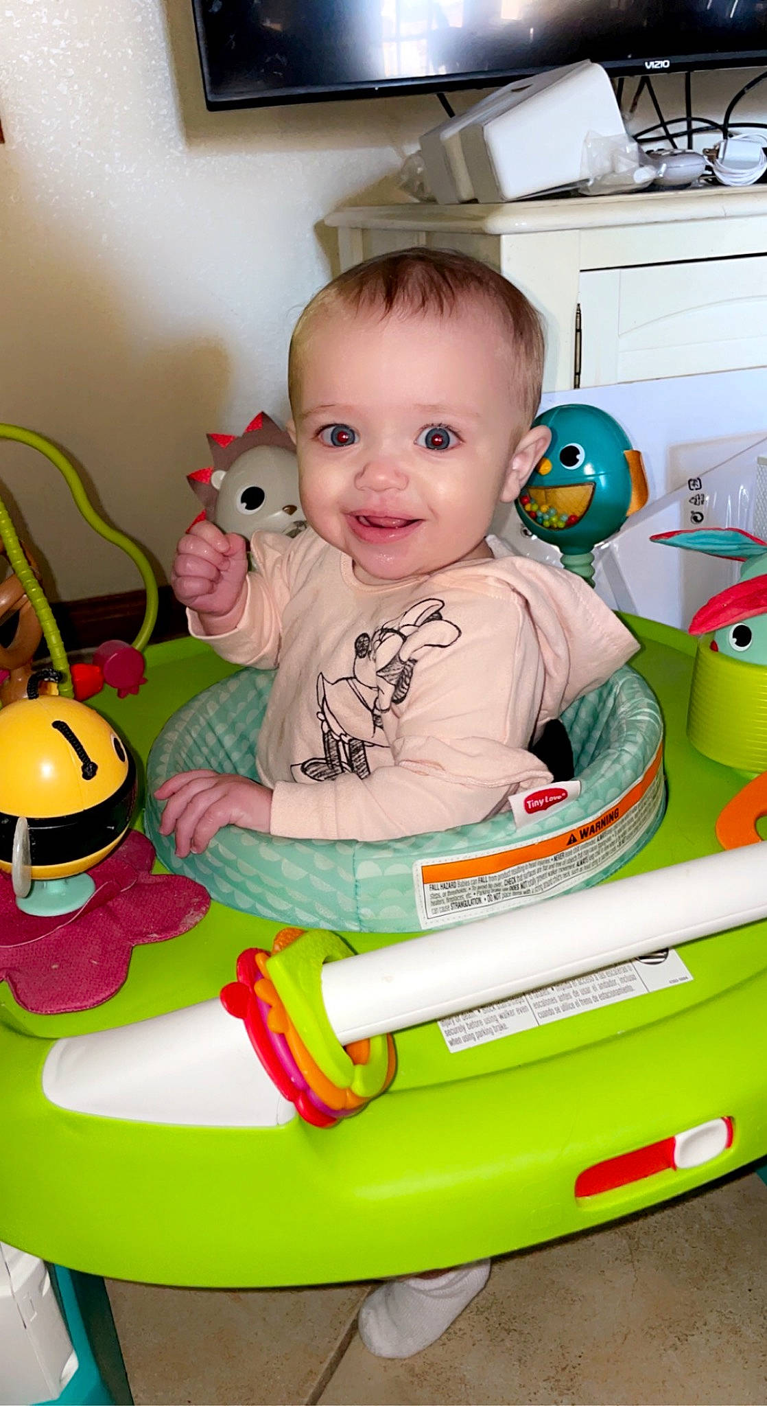 Freyja joined the competition — help win amazing prizes! baby, baby_playing_with_toys, baby_products, baby_toddler_clothing, baby_toys, cheek, child, event, facial_expression, fun, happy, joy, person, play, product, riding_toy, room, sitting, smile, toddler