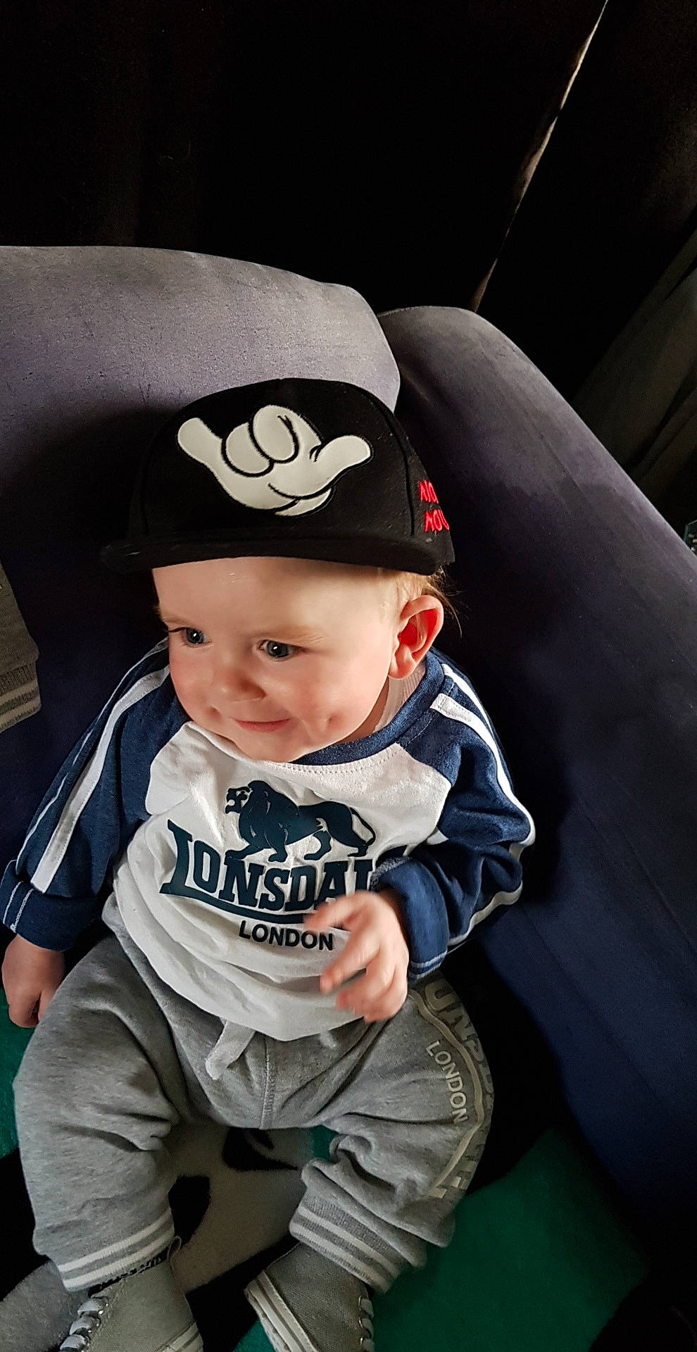 Declyn is registered to the contest to win money with this photo: baby, cap, child, cool, hat, headgear, person, photography, product, t_shirt, toddler