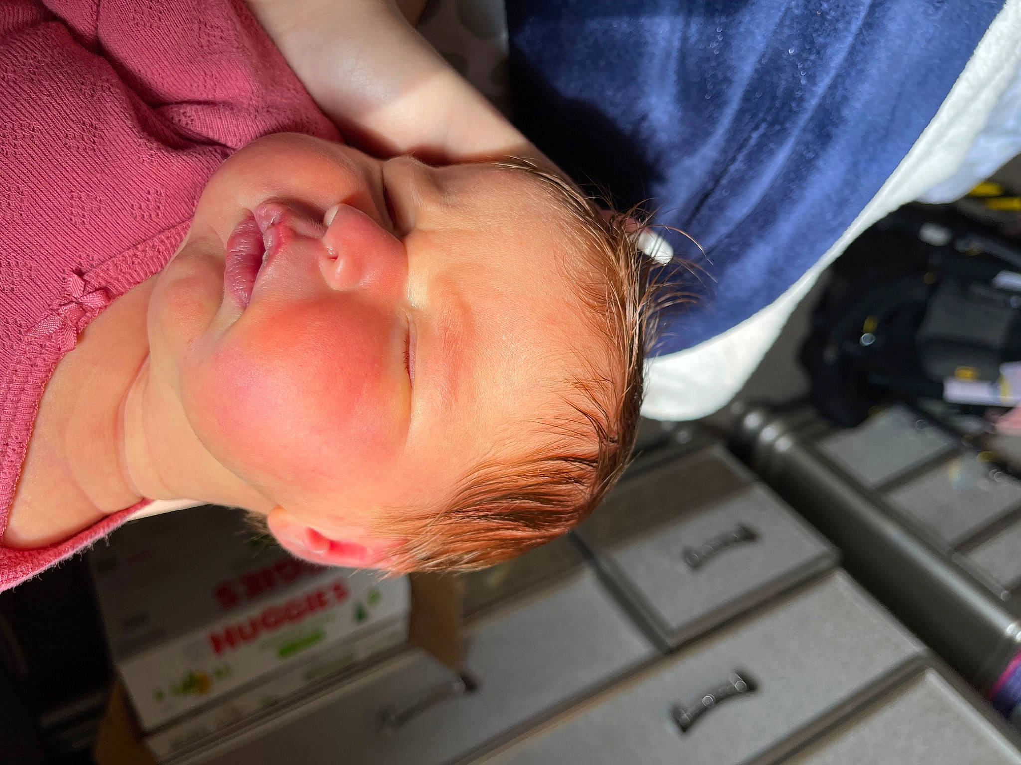 Khalani is registered to the contest to win money with this photo: baby, baby_toddler_clothing, cheek, child, comfort, computer_keyboard, eyebrow, eyelash, finger, flesh, fun, happy, input_device, jaw, lip, mouth, neck, nose, person, throat