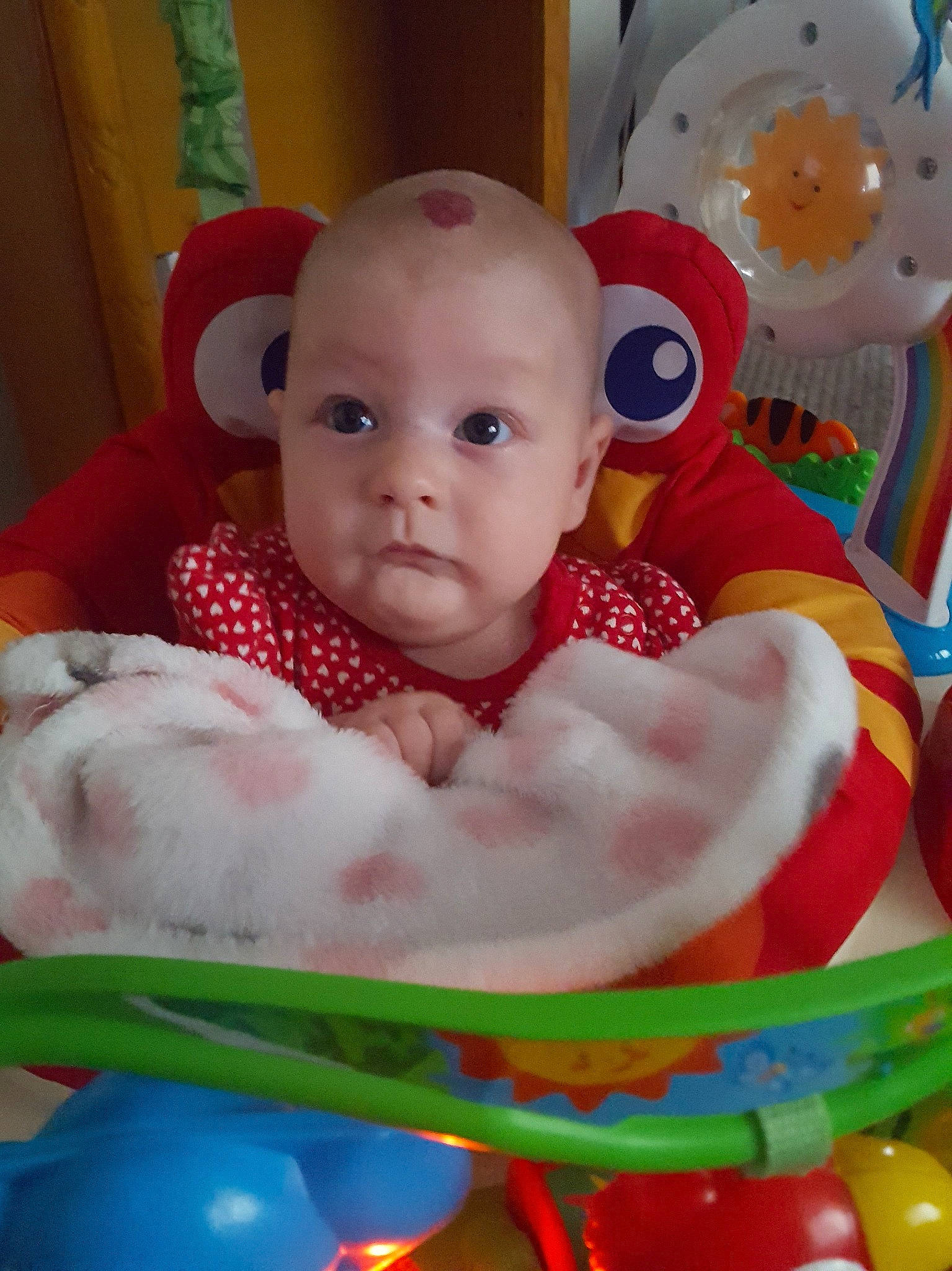 Adalene is registered to the contest to win money with this photo: baby, baby_playing_with_toys, baby_products, baby_toys, child, eye, party_supply, person, play, product, skin, toddler, toy