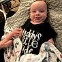 Gabriel is registered to the contest to win money with this photo: baby, baby_boy, blanket, carpet, chair, child, clothing, cozy, cute, footprint_pattern, hand, happy, indoor, infant, onesie, person, portrait, quilted_blanket, smile, tongue_out