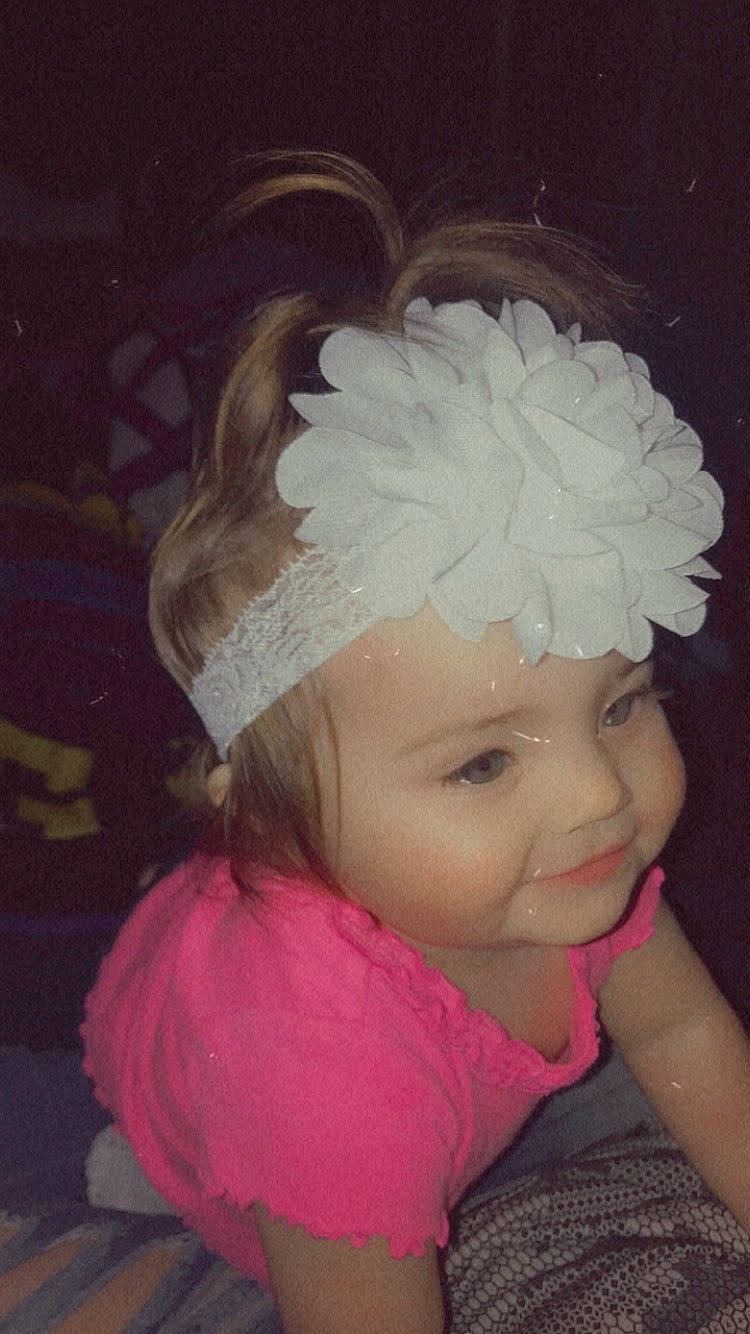 Kynleigh is registered to the contest to win money with this photo: baby, baby_toddler_clothing, bonnet, bridal_accessory, cap, child, costume_accessory, costume_hat, eyebrow, eyelash, fashion_accessory, hair_accessory, happy, headband, headgear, headpiece, headwear, magenta, person, pink