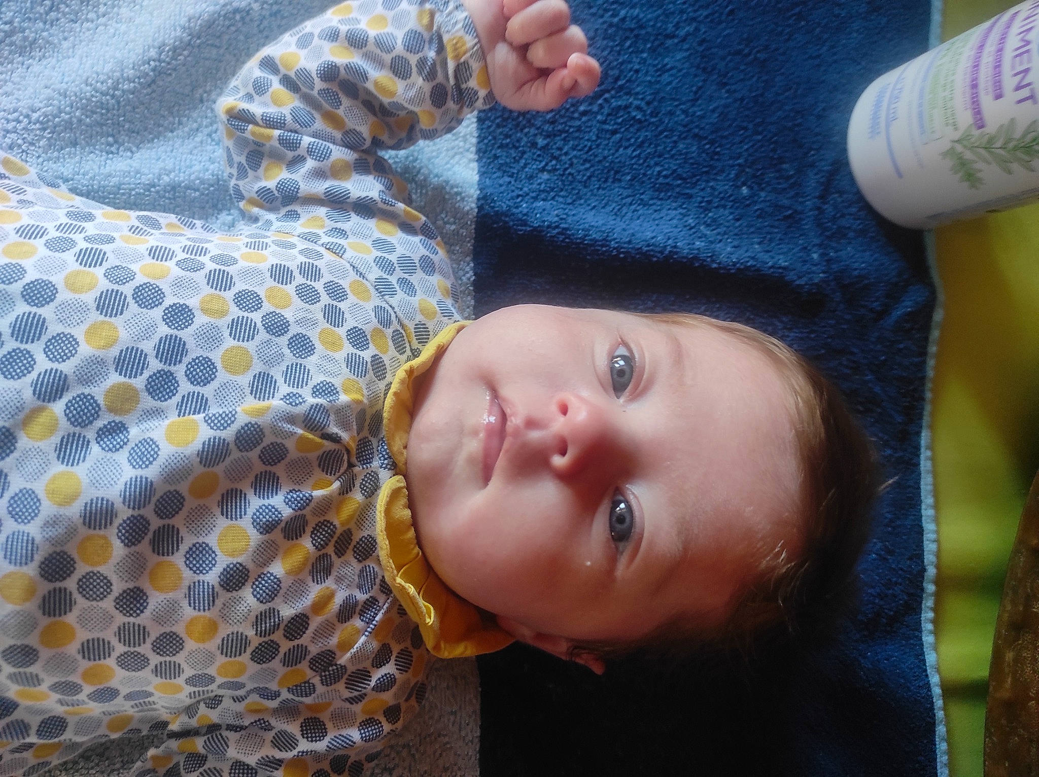 Maëlys a rejoint le concours — aidez-le/la à gagner de superbes lots ! baby, baby_toddler_clothing, cheek, child, comfort, denim, fun, fur, grass, happy, hat, nose, pattern, person, plaid, portrait_photography, skin, sleeve, toddler, tree