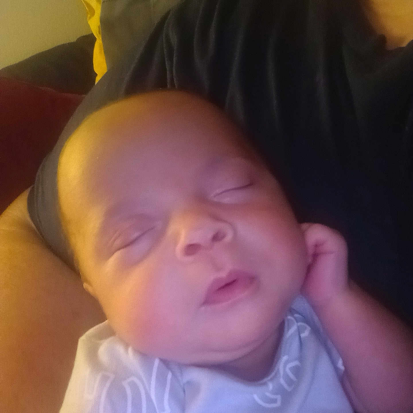 Ka'Lia Marie joined the competition — help win amazing prizes! baby, bed, bedroom, blanket, bodypart, clothing, couch, cushion, face, furniture, head, homedecor, indoors, newborn, person, photography, portrait, room, sleeping, t_shirt