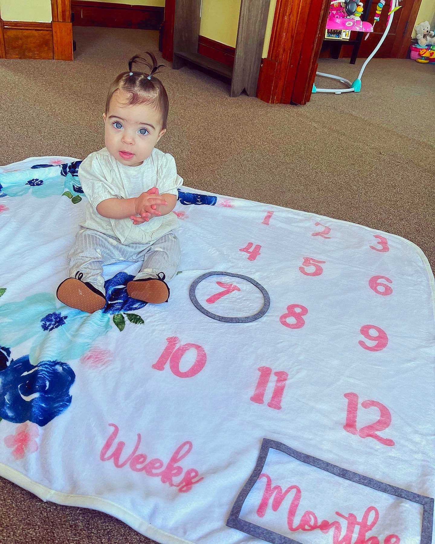 Jhené is registered to the contest to win money with this photo: baby, baby_products, baby_toddler_clothing, child, curtain, door, event, flooring, fun, happy, houseplant, leisure, linens, pattern, person, photograph, pink, play, room, t_shirt