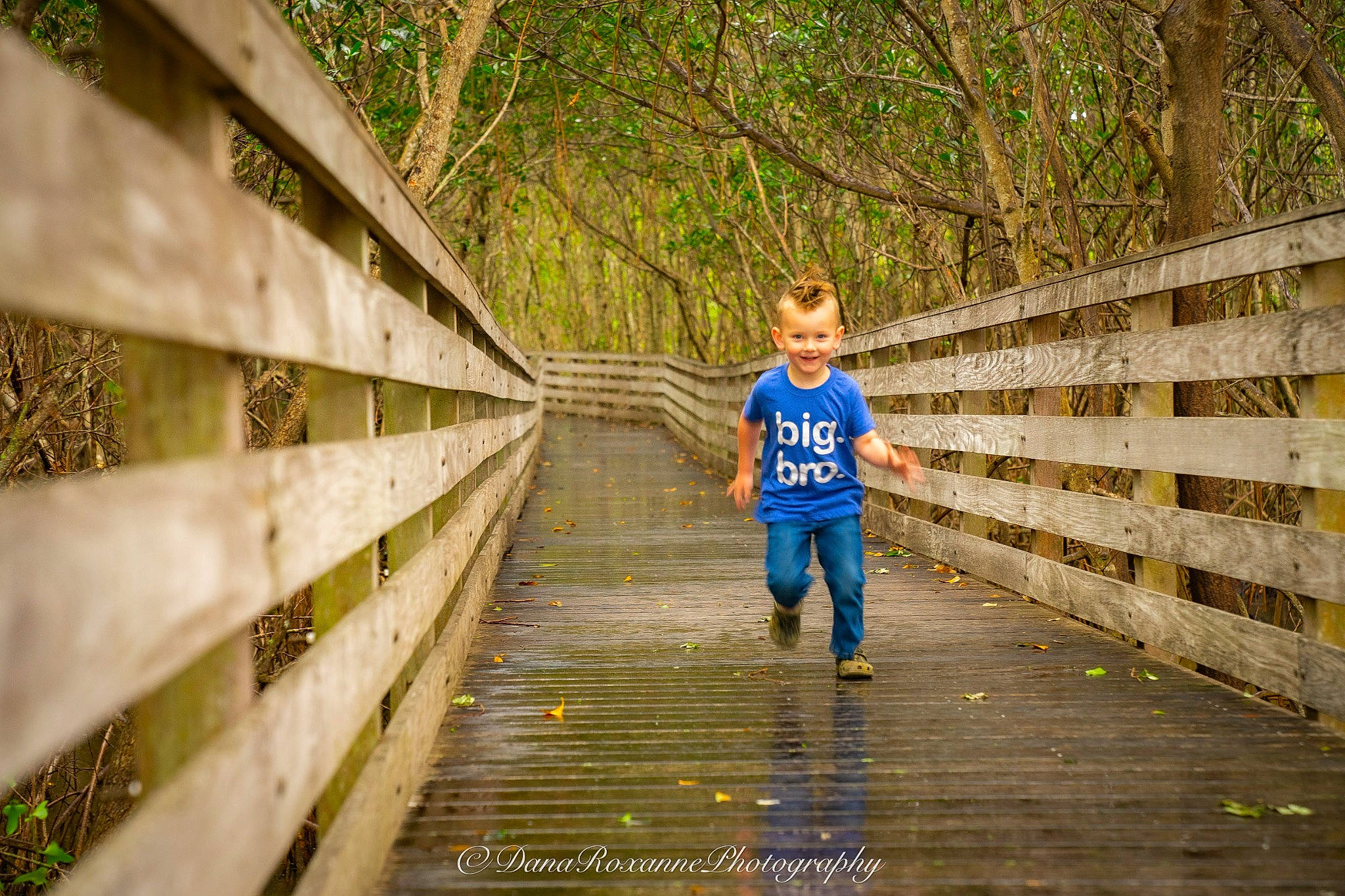 Hudson joined the competition — help win amazing prizes! boardwalk, bridge, denim, forest, grass, happy, jeans, joy, landscape, leisure, pedestrian, people_in_nature, person, road, road_surface, sidewalk, sunlight, symmetry, toddler, tree