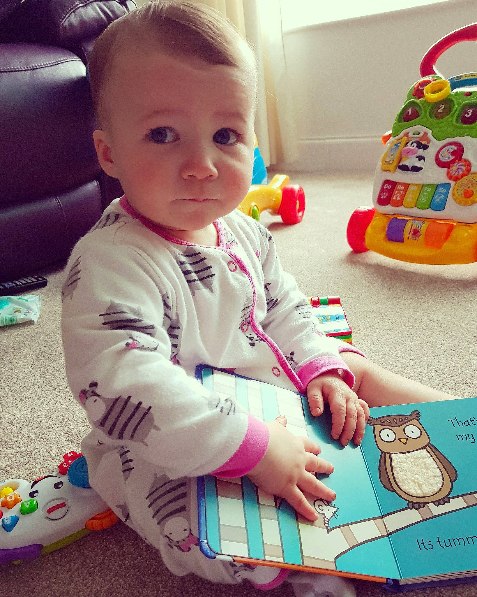 Harper-rose is registered to the contest to win money with this photo: baby, baby_playing_with_toys, baby_toys, cheek, child, ear, person, play, product, sitting, skin, toddler, toy, tummy_time