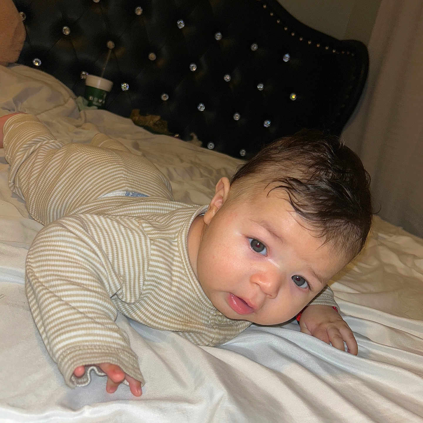 Lucas joined the competition — help win amazing prizes! baby, babycrawling, bed, bedroom, bodypart, couch, crawling, cup, cushion, face, finger, furniture, hand, head, homedecor, indoors, person, photography, portrait, room