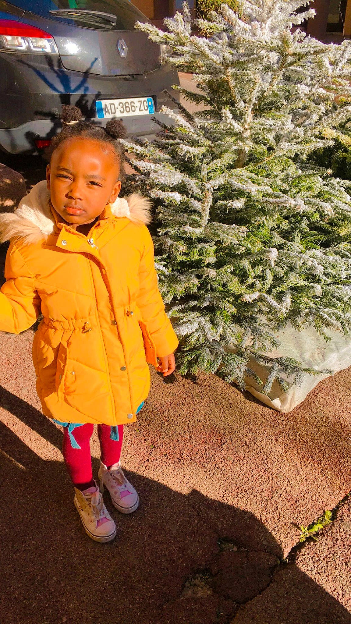 Mariem a rejoint le concours — aidez-le/la à gagner de superbes lots ! child, christmas_decoration, conifer, evergreen, fir, fun, garden, grass, happy, holiday, jacket, jewellery, leisure, person, pine, plant, sandal, shrub, soil, toddler