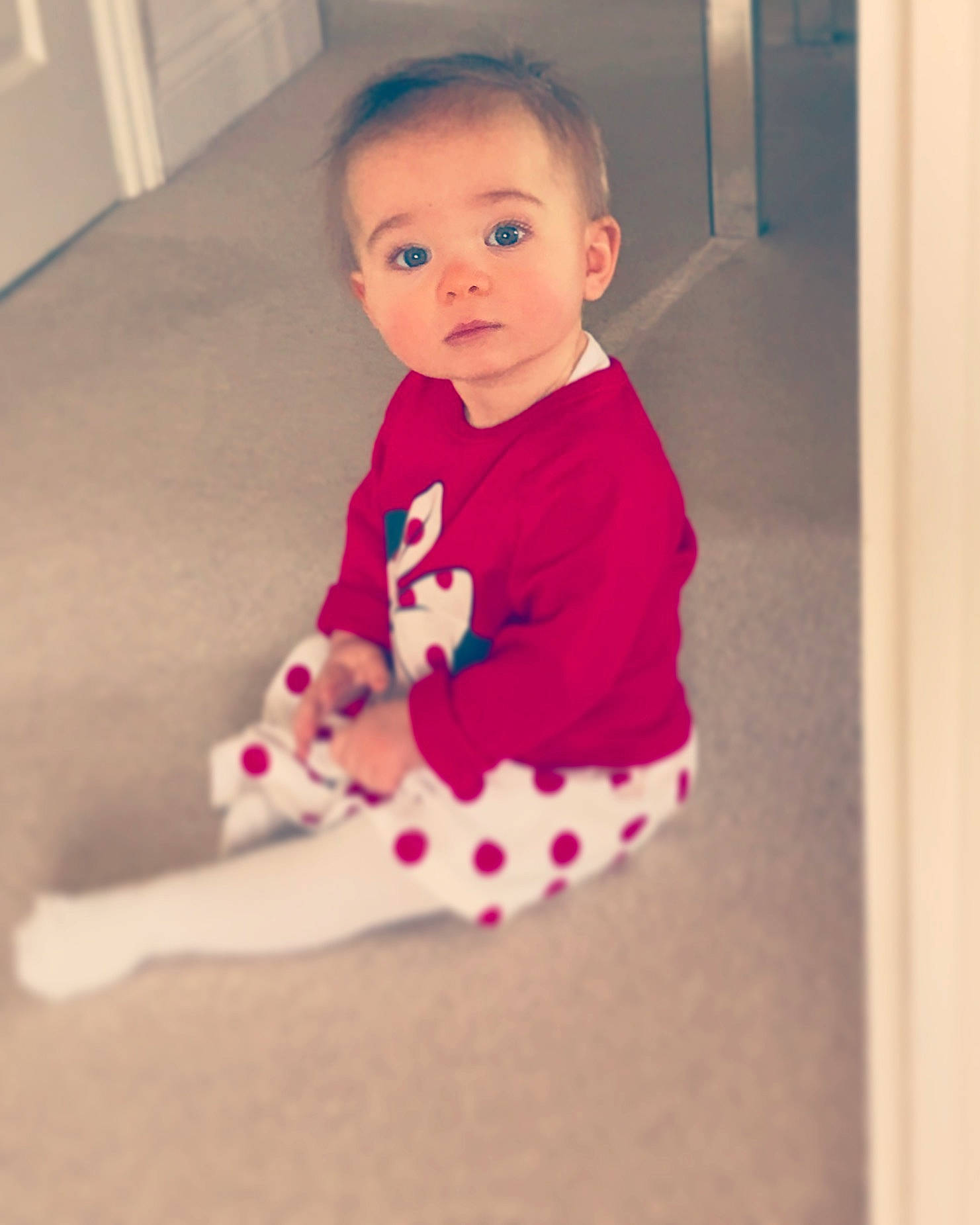 Ava joined the competition — help win amazing prizes! baby, baby_toddler_clothing, cheek, child, eye, face, head, lip, person, pink, play, skin, sleeve, smile, t_shirt, toddler