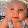 Ava joined the competition — help win amazing prizes! baby, child, face, hat, sunhat, blue, striped, clothing, portrait, cute, infant, closeup, eyes, skin, smile, young, apparel, headwear, person, babywearing