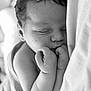 Hudson joined the competition — help win amazing prizes! newborn, baby, sleeping, black_and_white, infant, hands, face, blanket, soft, closeup, peaceful, cute, portrait, skin, rest, tender, cozy, child, young, wrapped