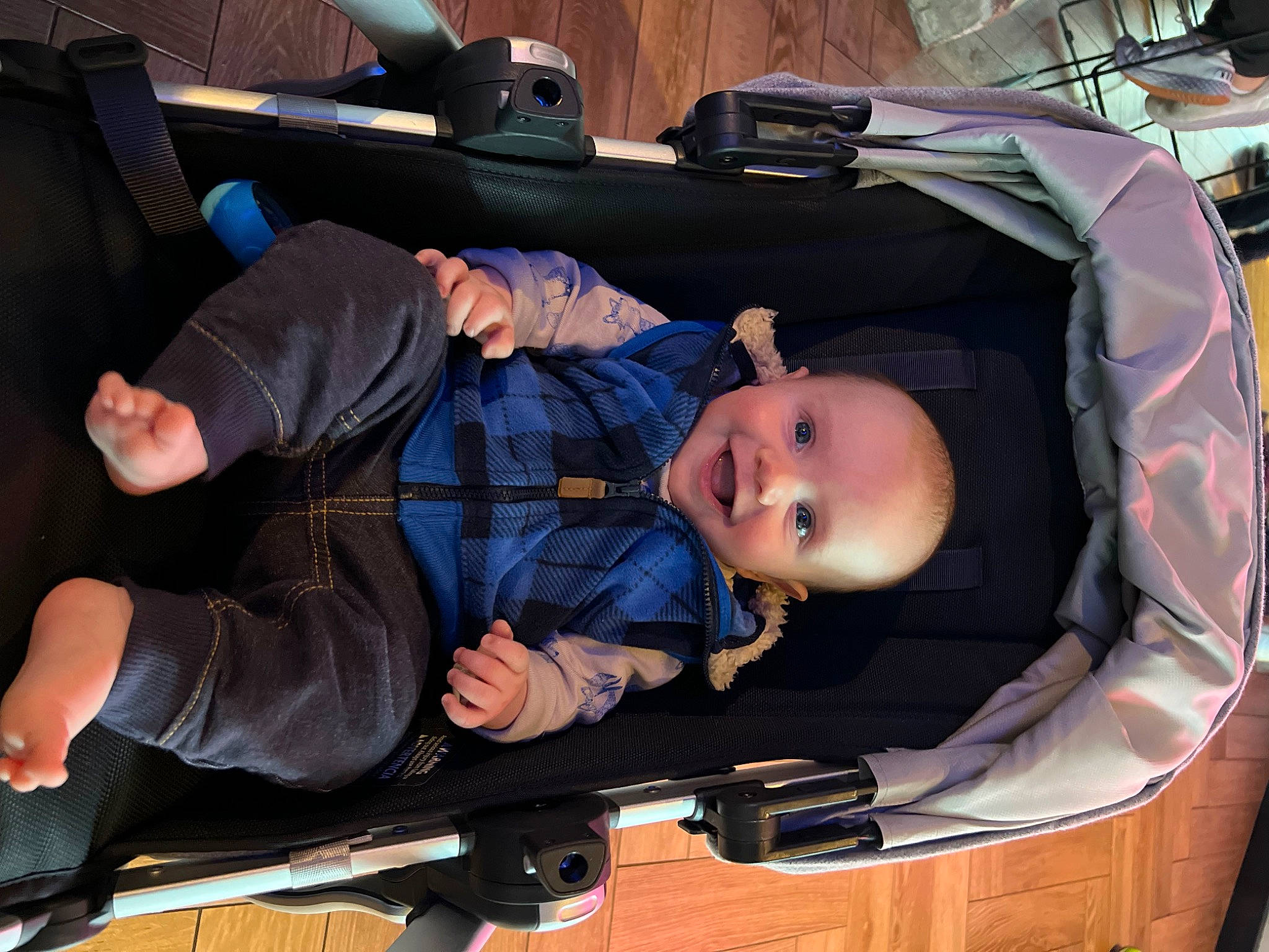 Jaxson joined the competition — help win amazing prizes! auto_part, baby, baby_carriage, baby_products, baby_safety, baby_toddler_clothing, child, comfort, fun, joy, lap, person, product, smile, toddler