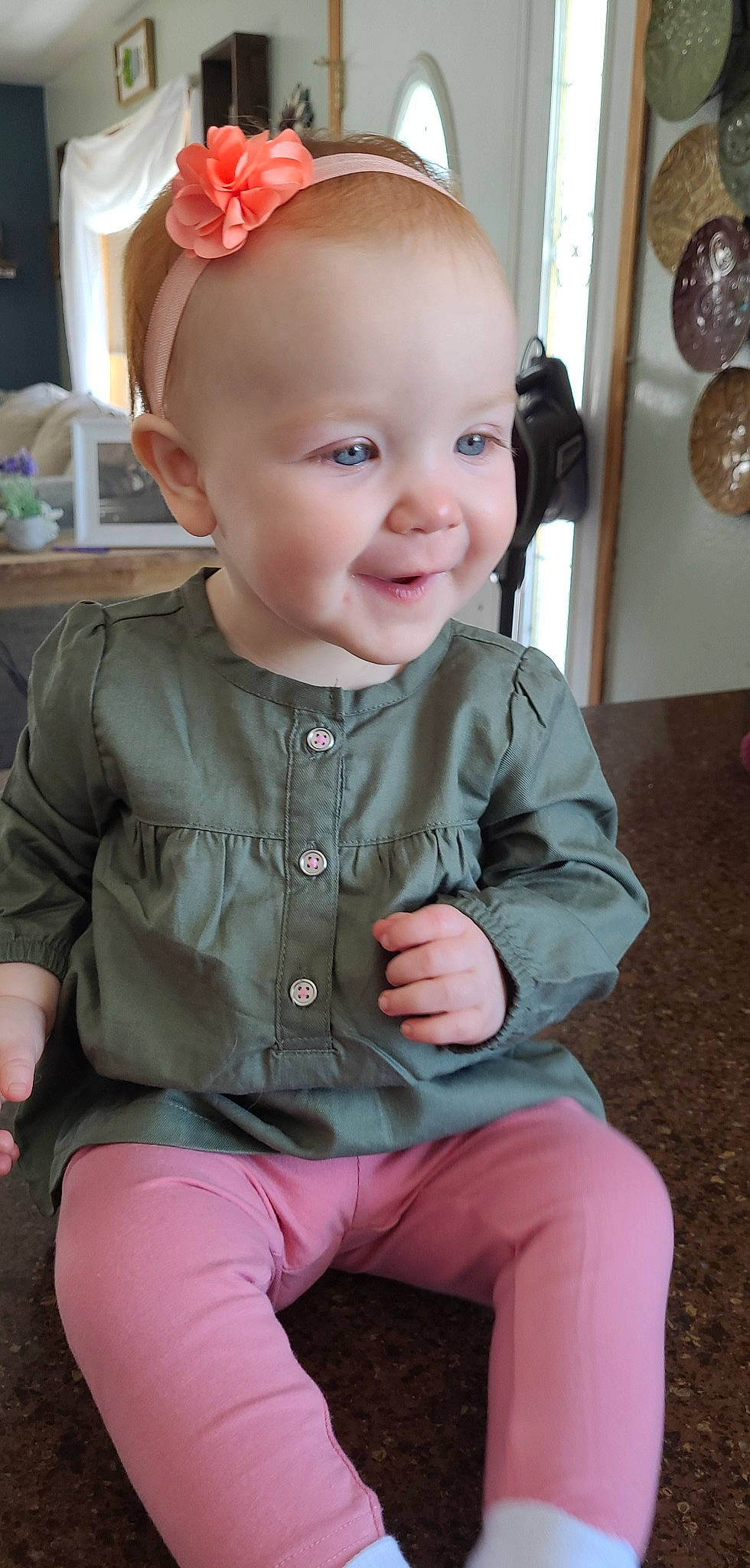 Addyson is registered to the contest to win money with this photo: baby, baby_toddler_clothing, cheek, child, chin, clothing, face, hairstyle, happy, head, iris, lip, mouth, nose, person, pink, skin, sleeve, smile, standing