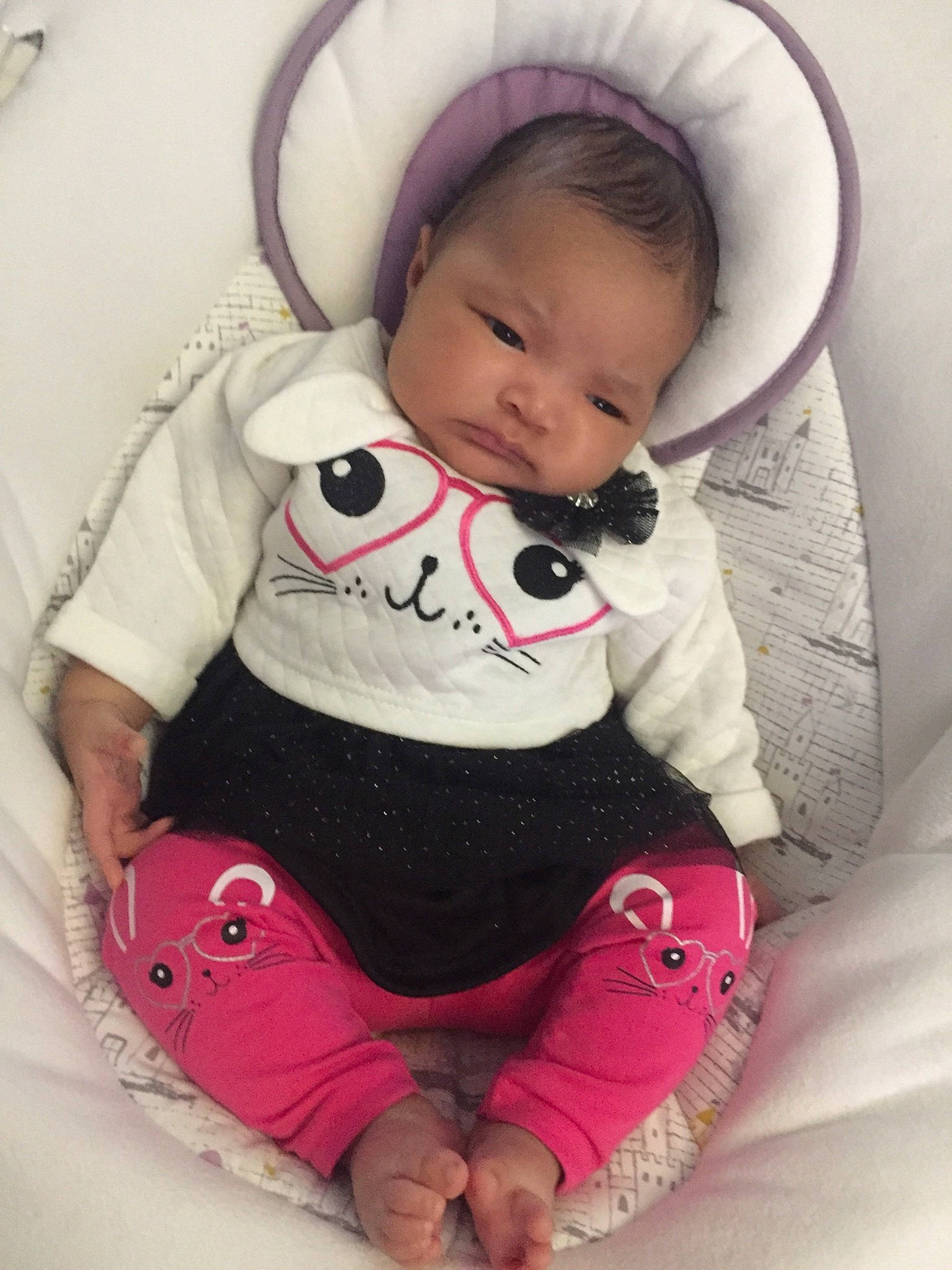 Aria joined the competition — help win amazing prizes! baby, baby_in_car_seat, baby_products, baby_sleeping, baby_toddler_clothing, cheek, child, person, pink, product, toddler