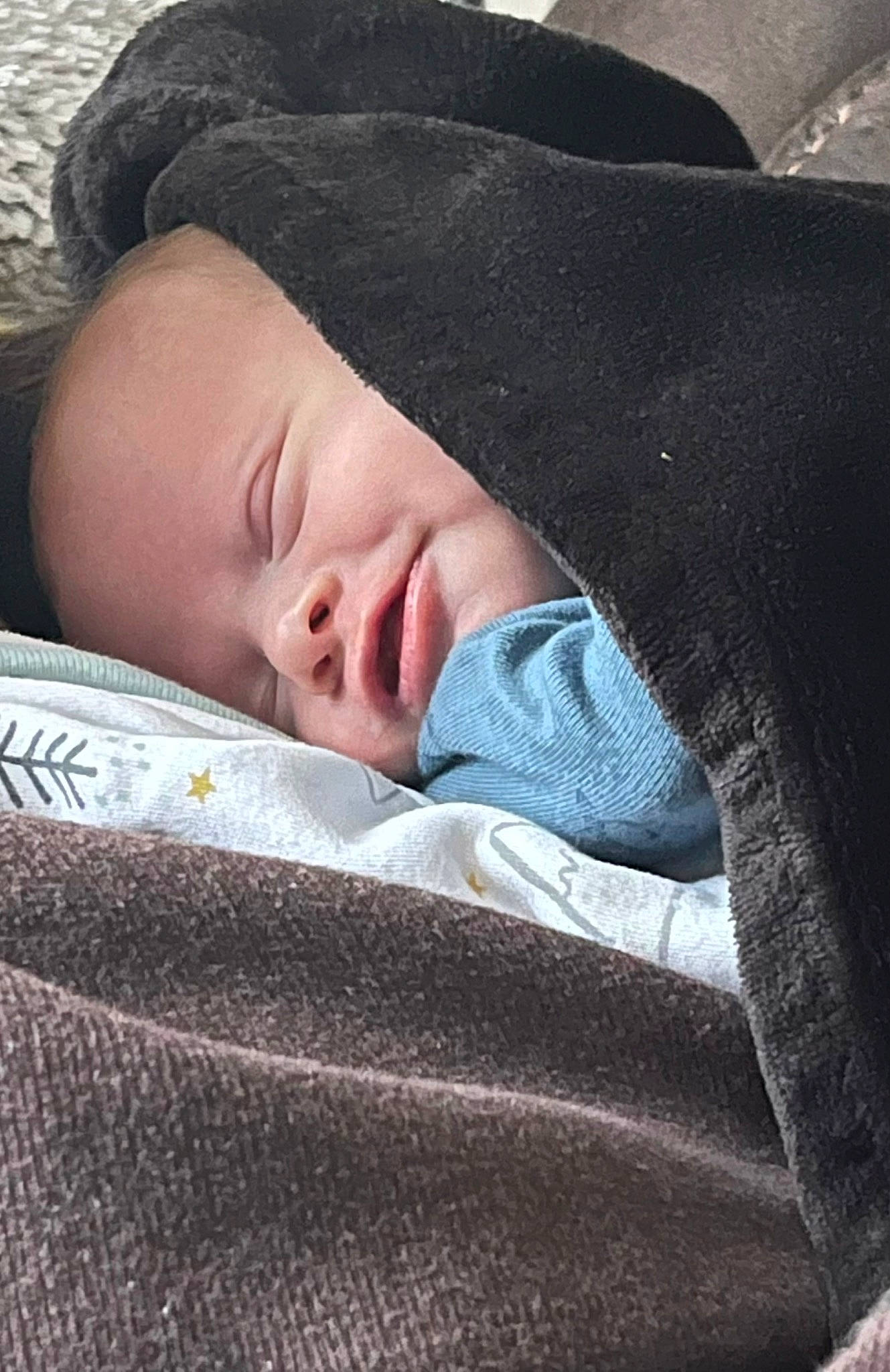 Anthony joined the competition — help win amazing prizes! baby, baby_sleeping, bedtime, blanket, cheek, child, comfort, grey, linens, nap, pattern, person, sleep, sleeve, textile, tints_and_shades, toddler, wool, woolen