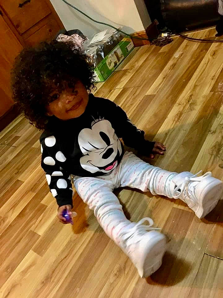 Aiyanna is registered to the contest to win money with this photo: child, floor, flooring, hardwood, laminate_flooring, leg, person, play, shoe, toddler, wood, wood_flooring