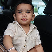 Varun joined the competition — help win amazing prizes! adult, arm, bracelet, car, child, closeup, clothing, expression, face, hand, human, interior, jewelry, person, portrait, seat, shirt, skin, toddler, window
