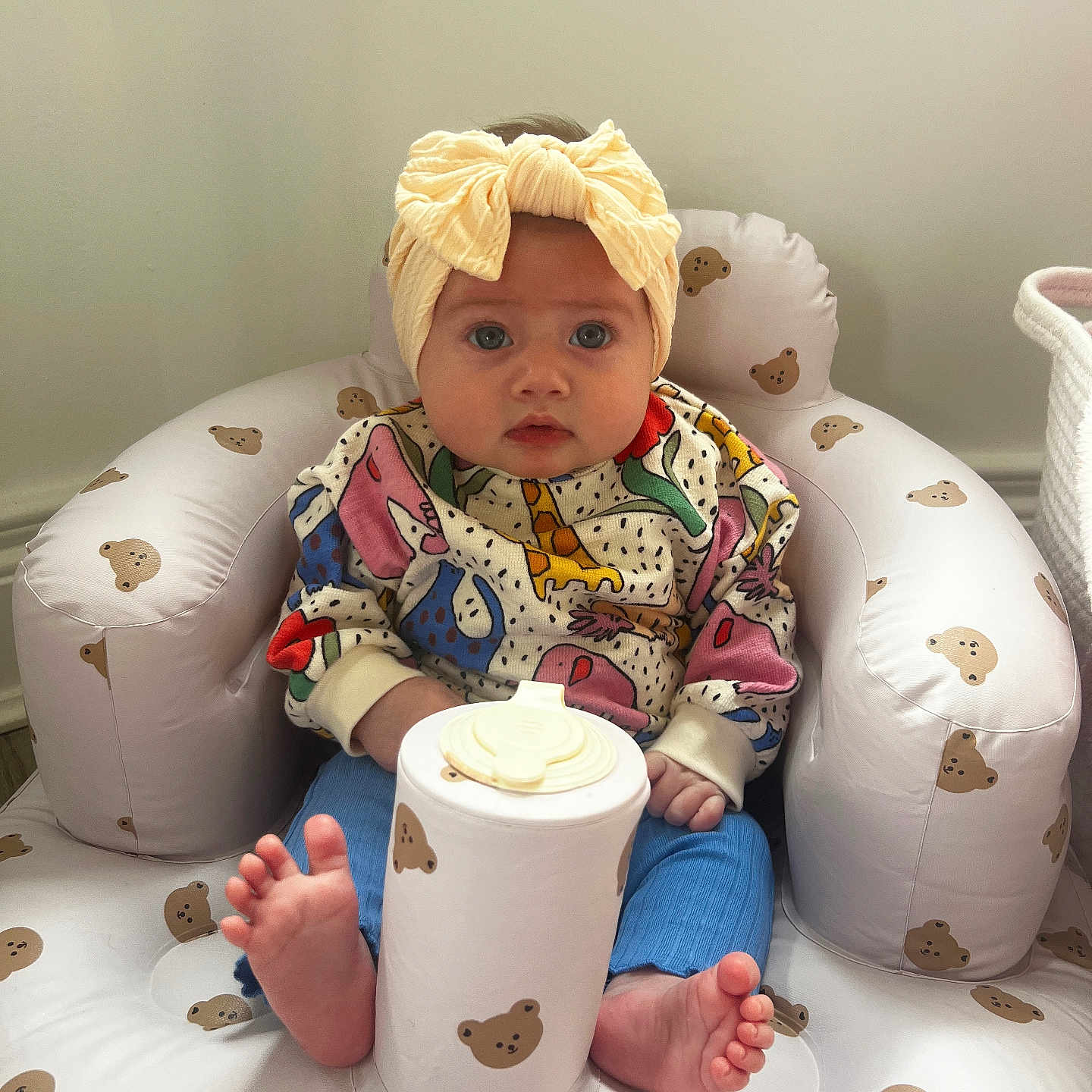 Posie joined the competition — help win amazing prizes! baby, bodypart, cap, clothing, couch, cream, cushion, dessert, face, food, furniture, hat, head, homedecor, icecream, pants, person, photography, portrait, sitting