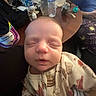 Emerson joined the competition — help win amazing prizes! adult, baby, bottle, closeup, clothing, face, food_prints, furniture, hand, holding, indoor, infant, onesie, pacifier, pajamas, person, relaxed, sleeping, table, water_bottle