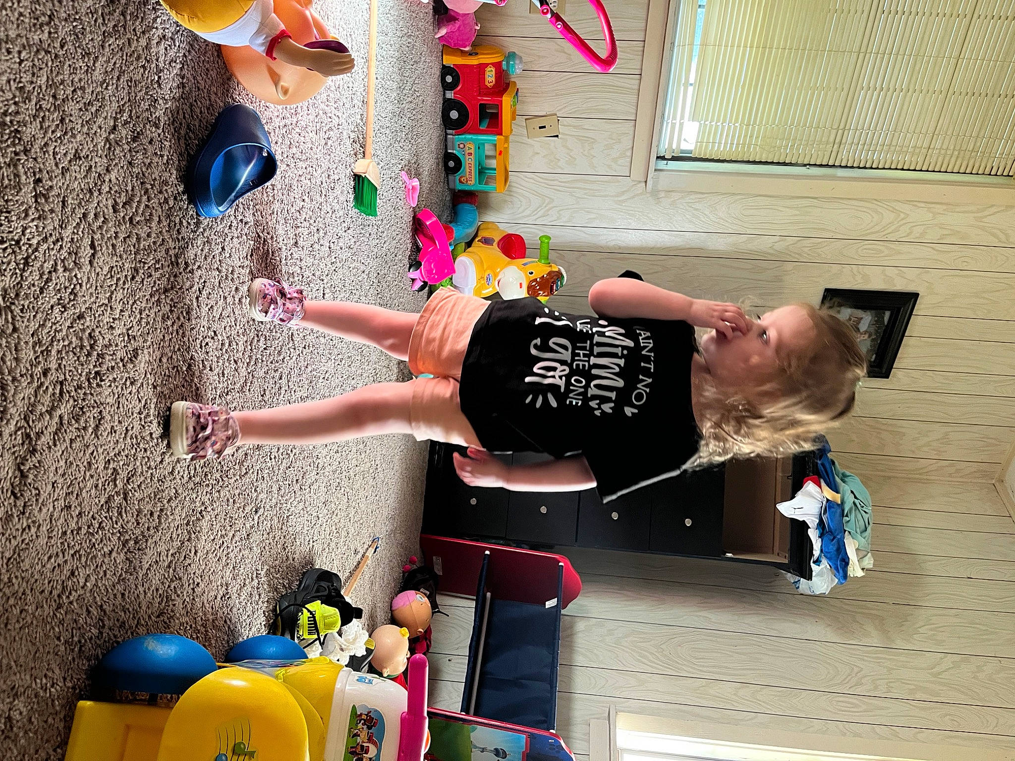 Katelyn joined the competition — help win amazing prizes! child, door, fun, leisure, person, play, recreation, t_shirt, toddler, toy, visual_arts, window, wrist, yellow