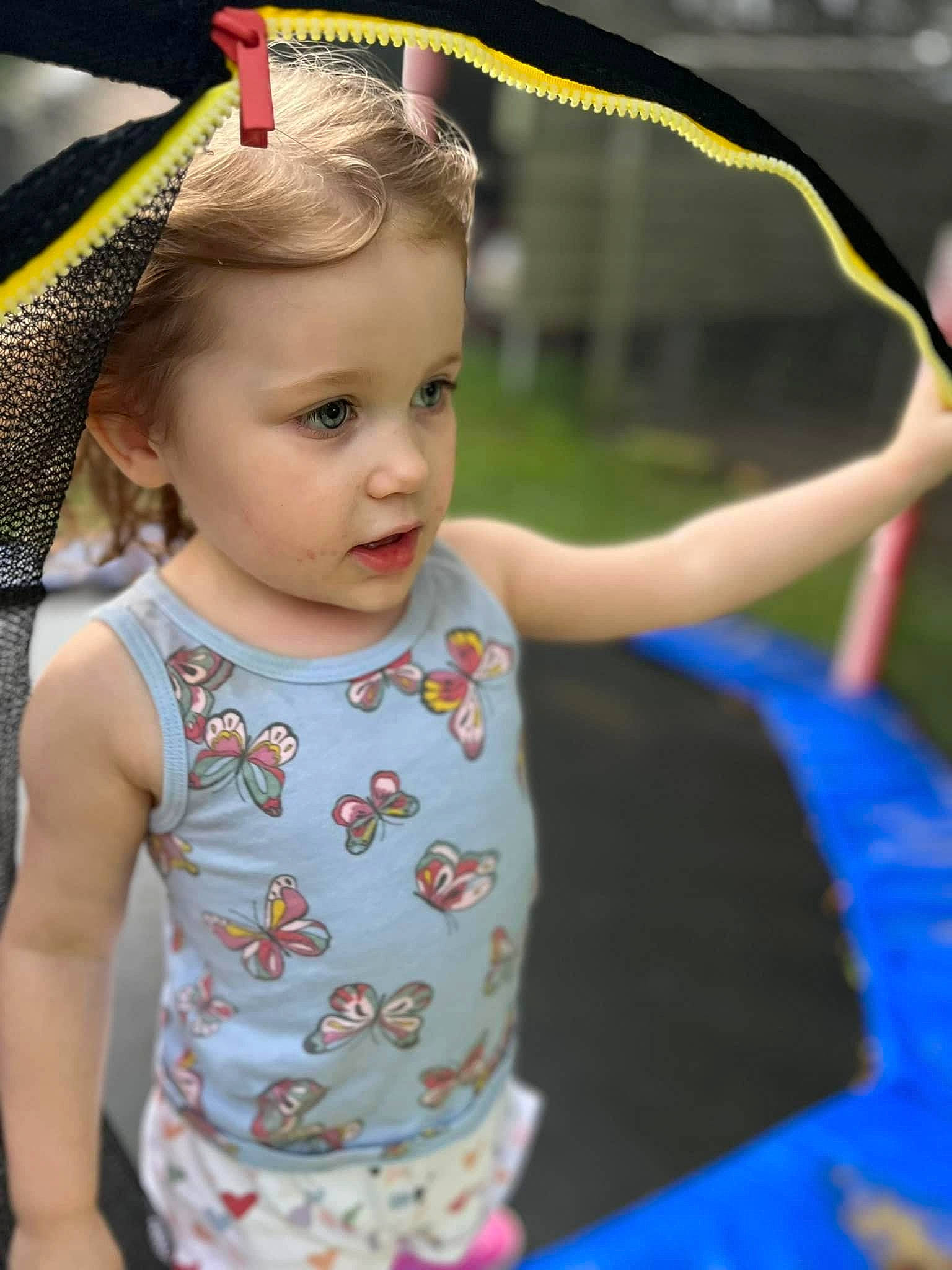 Katelyn joined the competition — help win amazing prizes! baby, baby_toddler_clothing, beauty, blue, child, event, eye, fun, grass, happy, headband, iris, jewellery, leisure, person, skin, snapshot, standing, summer, toddler