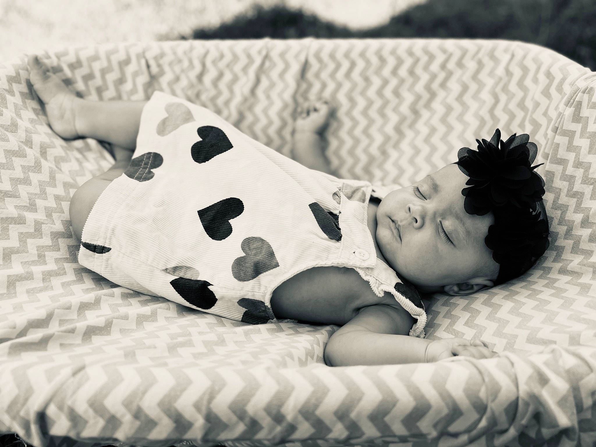 Makenley joined the competition — help win amazing prizes! arm, baby, baby_toddler_clothing, black, black_and_white, comfort, eye, flash_photography, grass, happy, head, human_body, linens, pattern, person, skin, sleeve, style, toddler, vertebrate