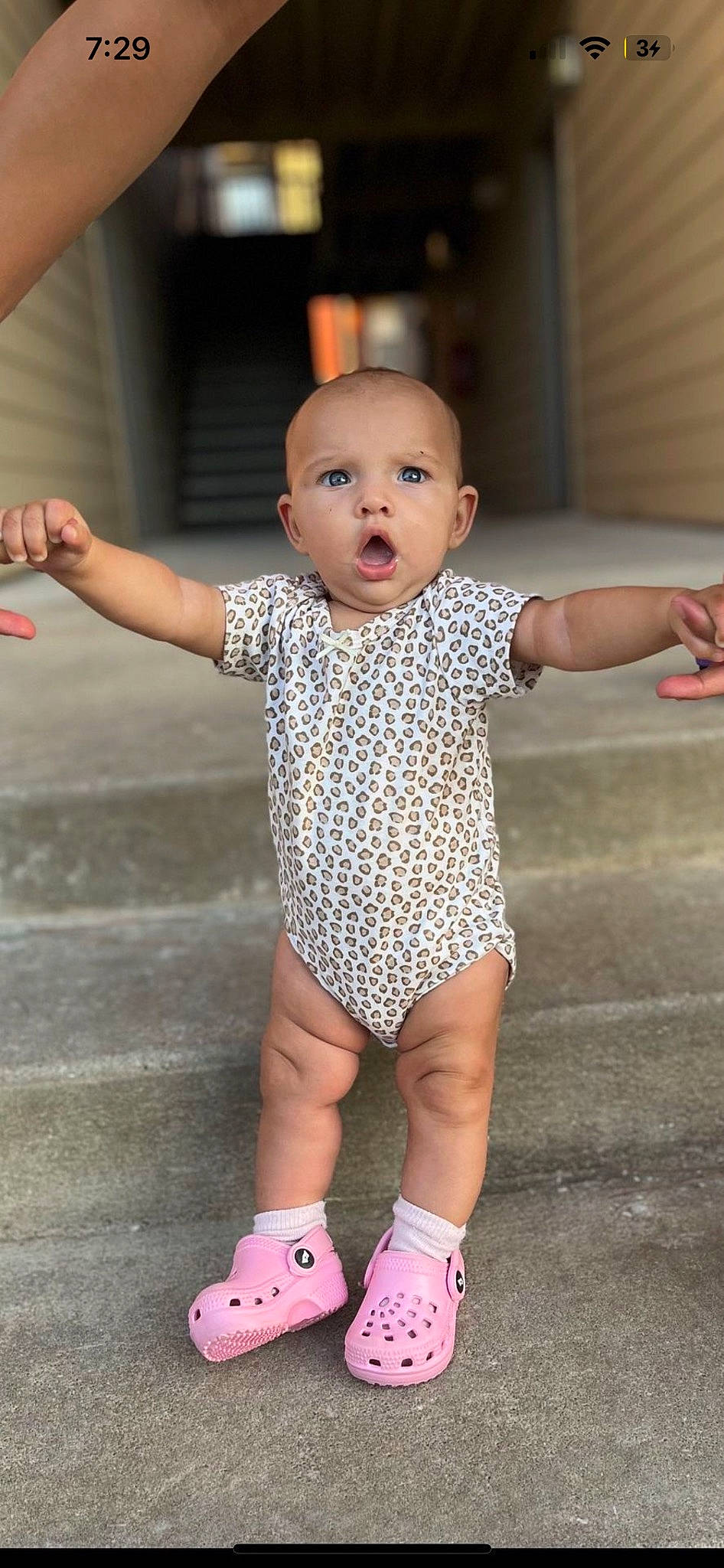 Kori joined the competition — help win amazing prizes! active_pants, baby_toddler_clothing, beauty, child, eye, face, finger, flooring, gesture, hand, happy, human_leg, joint, leg, neck, person, shoulder, skin, sleeve, surprise