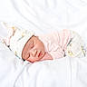 baby, bed, blanket, child, clothing, cozy, cute, hat, headwear, indoors, infant, newborn, pajamas, peaceful, portrait, resting, sleep, sleeping, soft, white