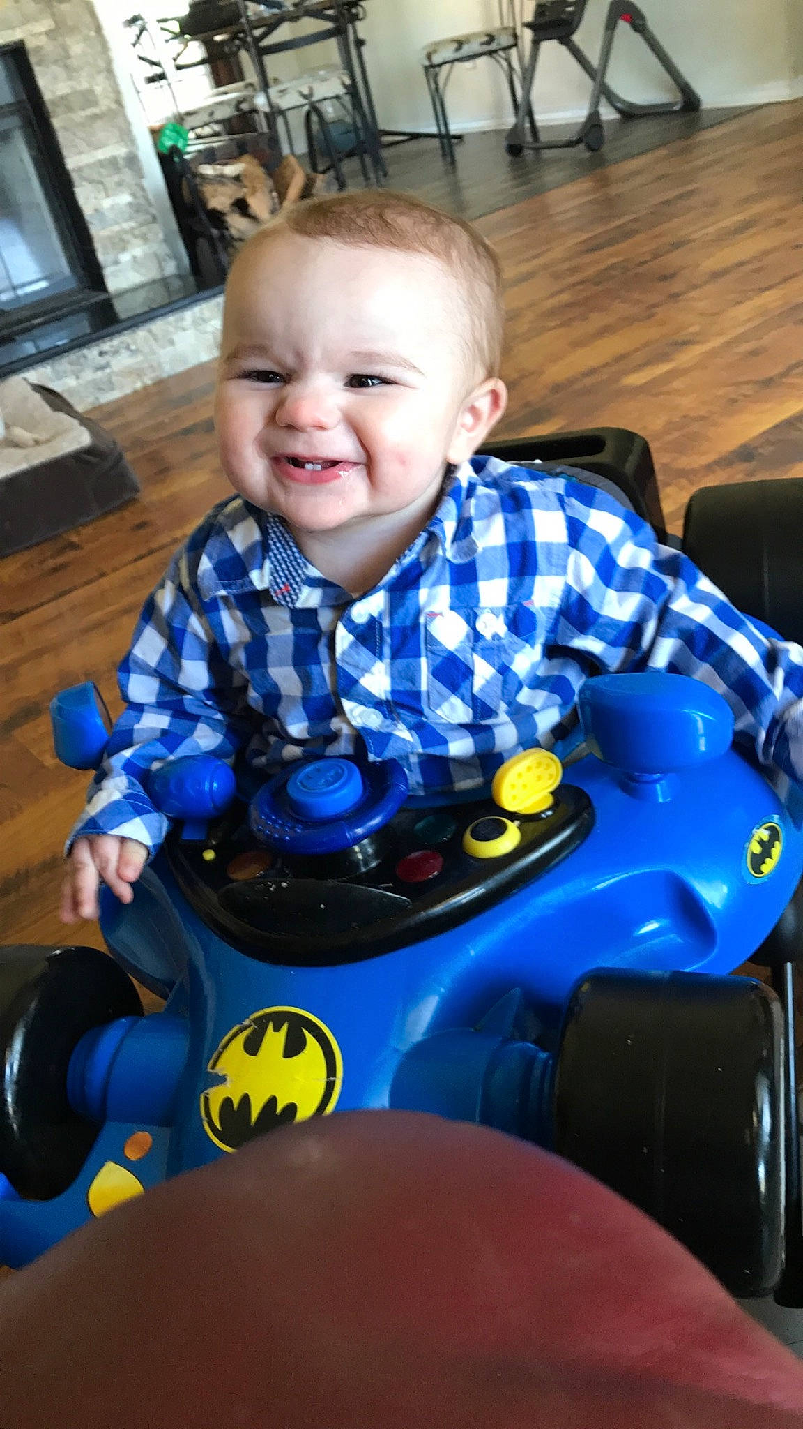 Hunter is registered to the contest to win money with this photo: baby, car, child, fun, joy, person, play, toddler, toy, vehicle